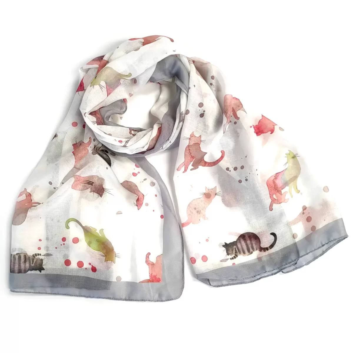 Watercolour Cat Scarf – Very Soft