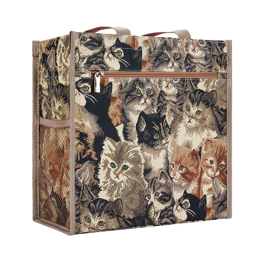 vintage style cat shopping bag