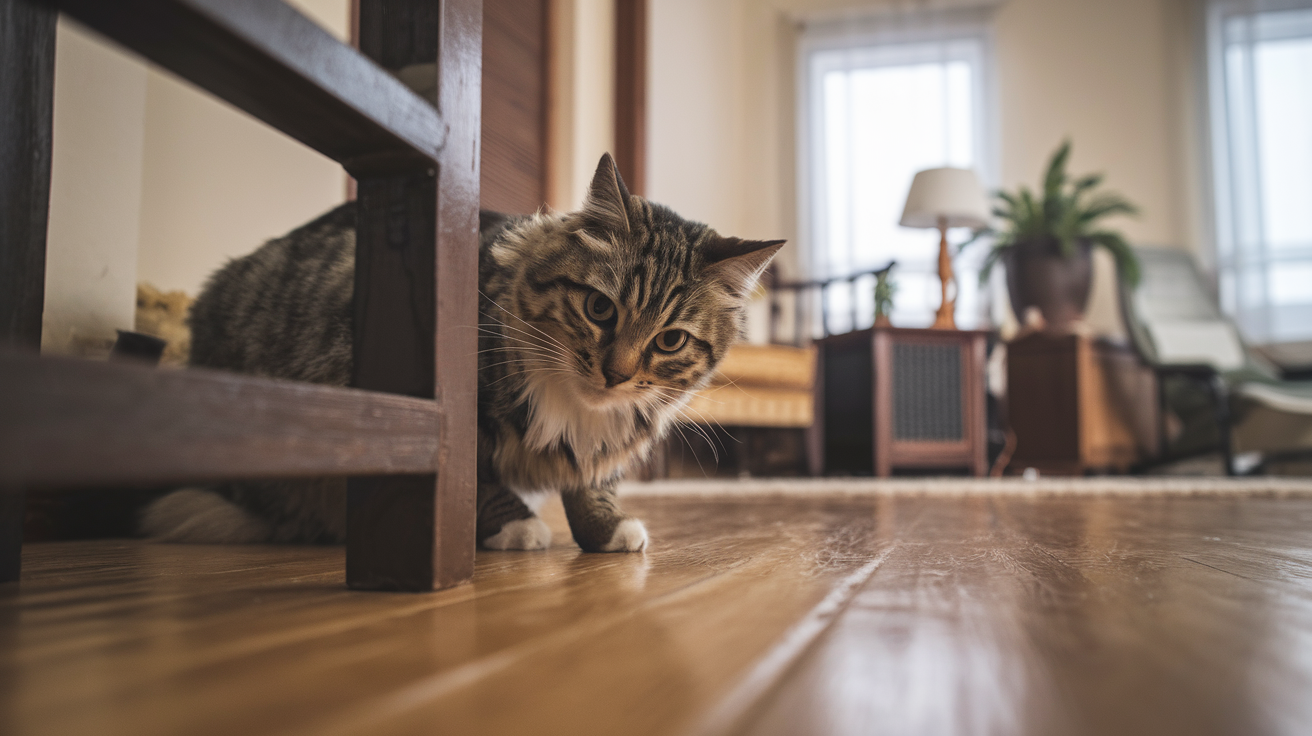 cat hiding