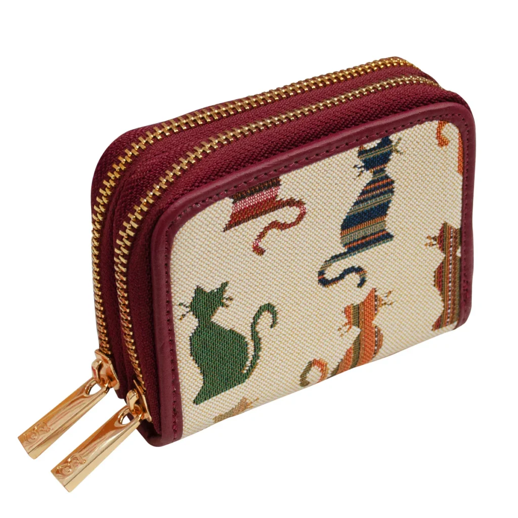 double zip cat purse