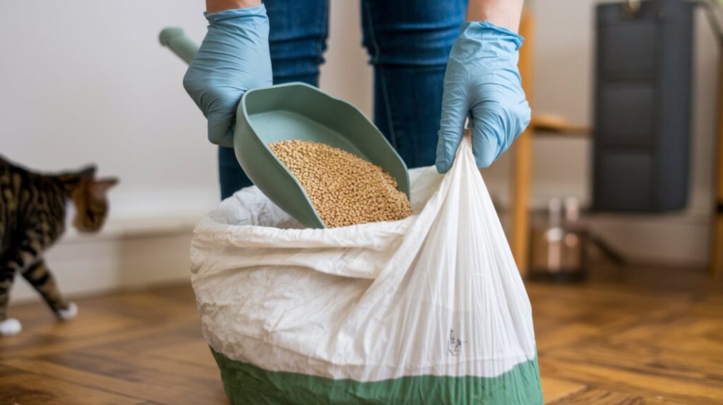 How to Dispose of Cat Litter Without Mess: Step-by-Step Guide 2 scooping cat litter