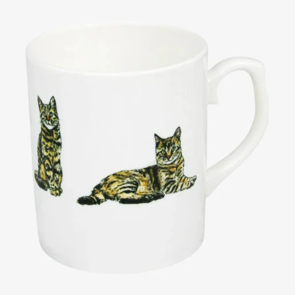Brown Tabby Cat Bone China Mug