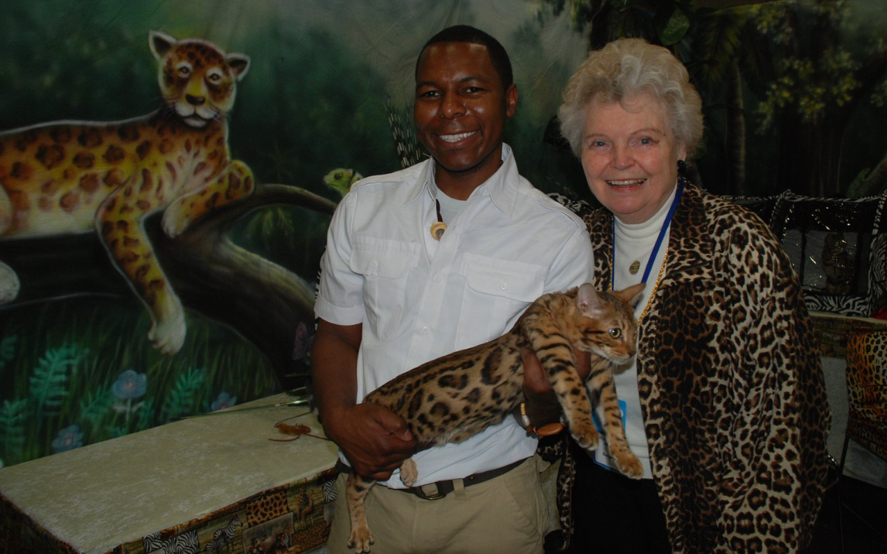 Jean Mill with Bengal Cat