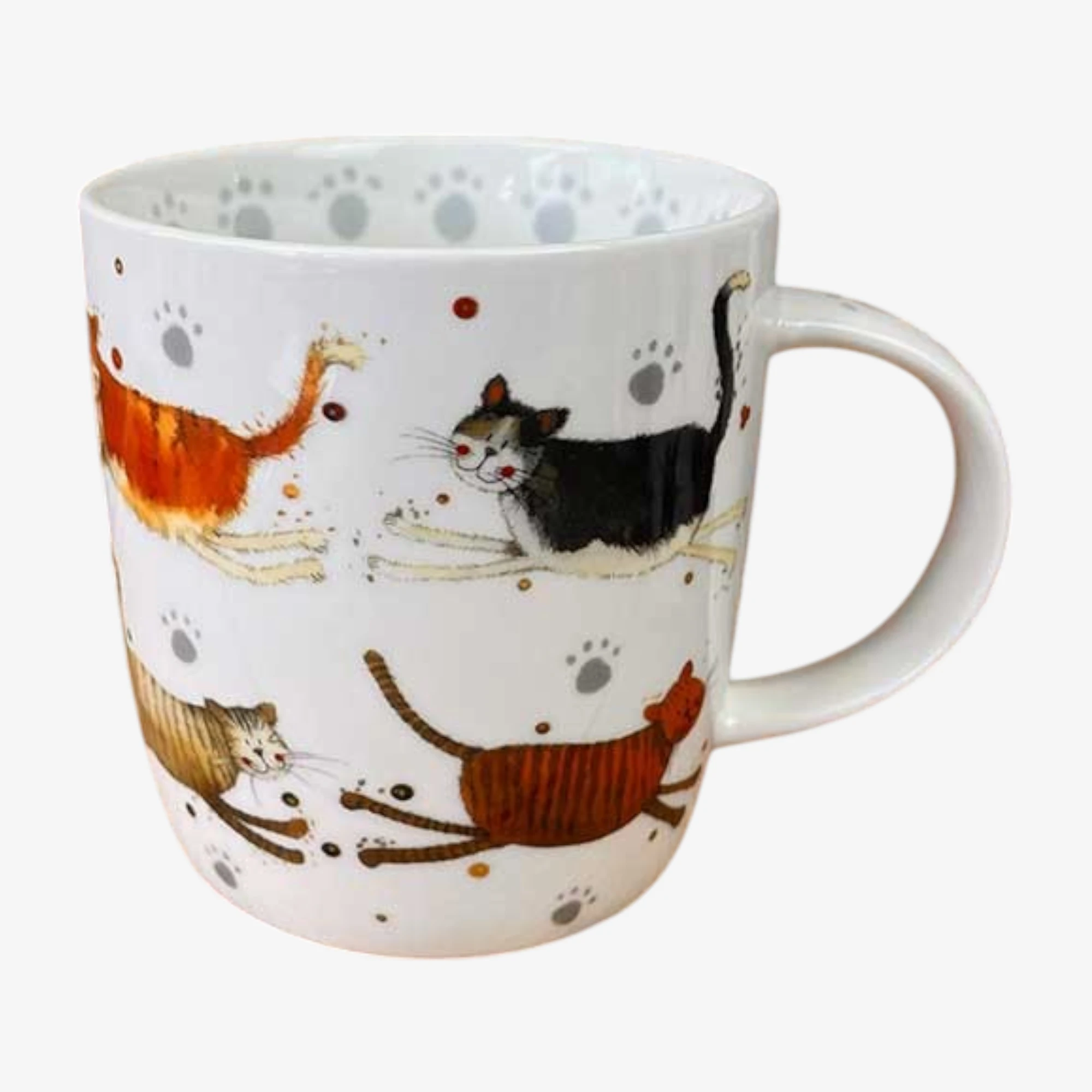 illustrated fine china cat mug