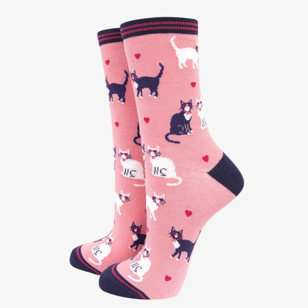 womens cats in love bamboo socks