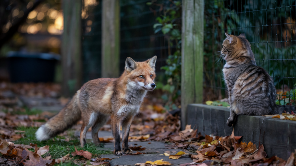 Do Foxes Attack Cats? What Every Cat Owner Needs to Know 1 fox starring at a cat